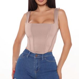 Crop top color stone size 1X